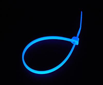 Actual product image Bitspower UV cable tie set, 20 pieces, 120mm, fluorescent blue (120 mm, 20 pcs.)