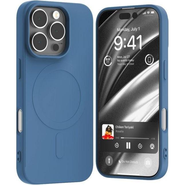 Goospery Semi Silicone MagSafe Series (Apple iPhone 16 Pro), Smartphone Hülle, Blau