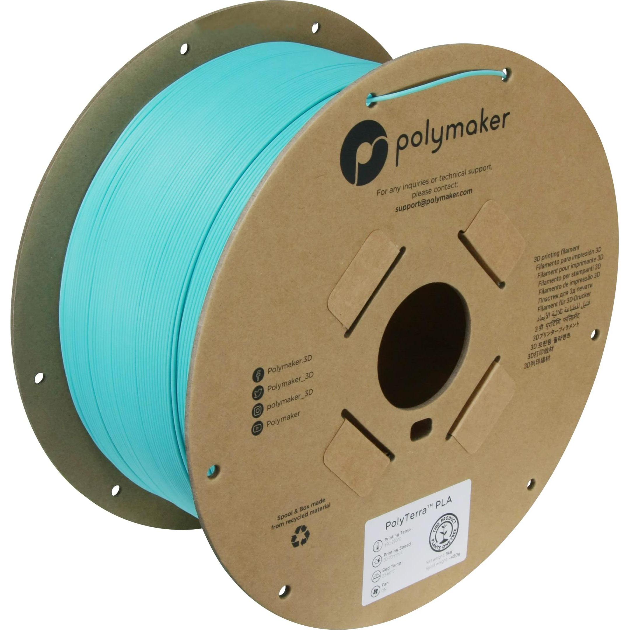Polymaker PolyTerra PLA (PLA, 1.75 mm, 3000 g, Blau), 3D Filament, Blau