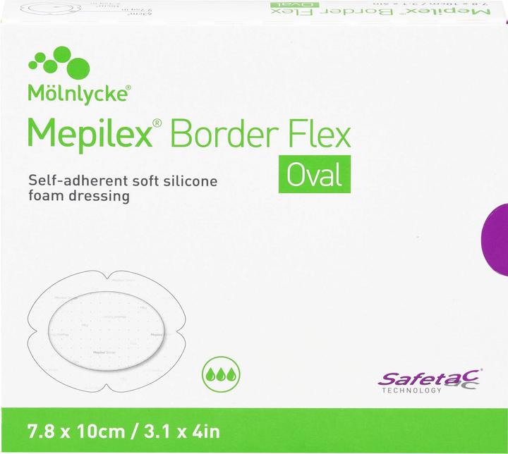 Produktbild Mepilex Border Flex Oval 7.8x10cm (5x)