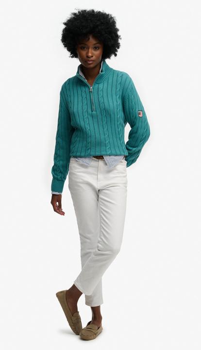 Produktbild Superdry Damen lässiger Strickpullover mit halbem Reissverschluss (M)