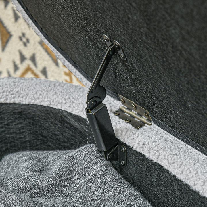 Image du produit Homcom Polsterbank Polyester, Eukalyptusholz Hellgrau (41 cm)