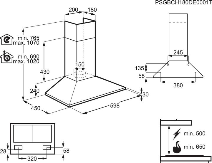 Image du produit Electrolux Okap LFC316X (Hotte murale)