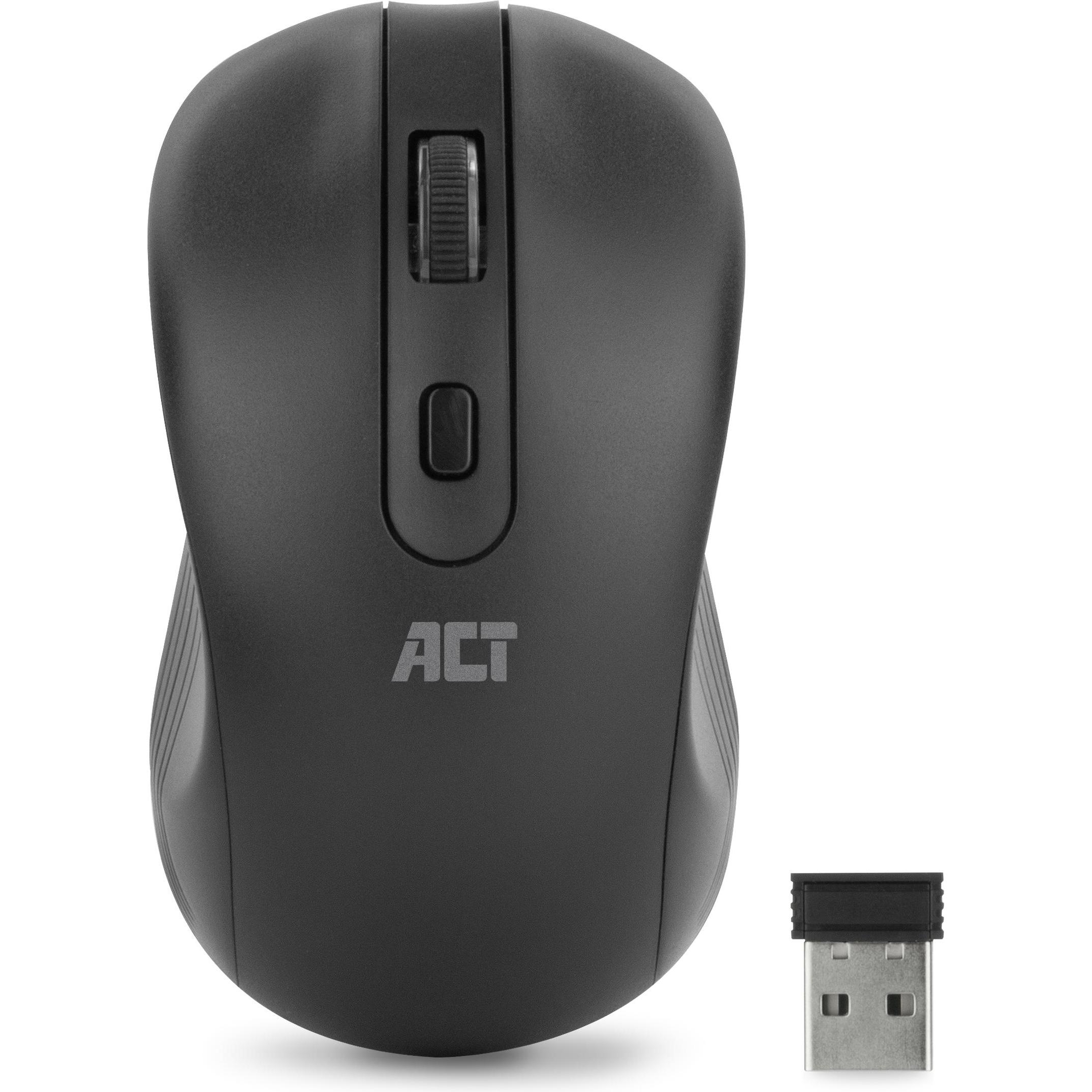 ACT AC5105 Maus Beidhändig RF Wireless Optisch 1000 DPI (Kabellos), Maus, Schwarz