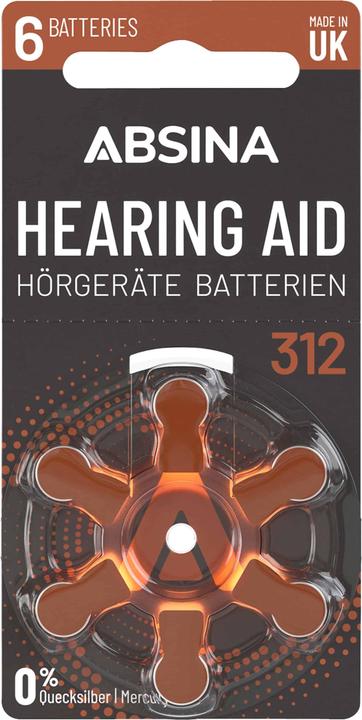 Image du produit Absina PR41 Pile pour appareils auditifs ZA 312 zinc-air 1.4 V 6 pcs. (6 pcs)
