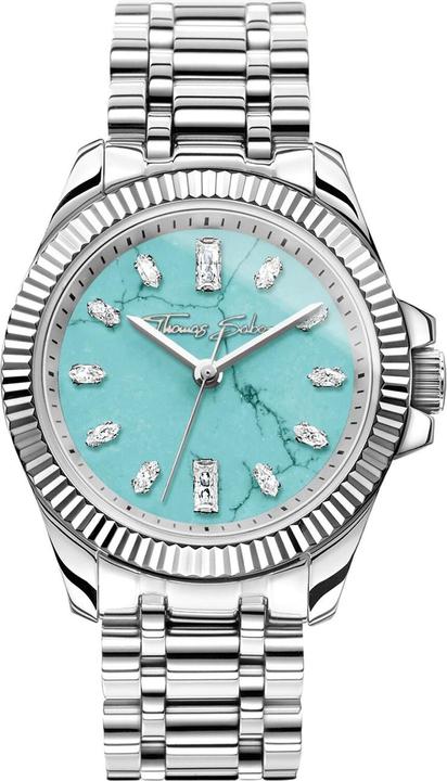 Actual product image Thomas Sabo WA0435 Damenuhr Divine Jewellery Stone silberfarben 33mm 5ATM (Watch with gemstone, Analogue wristwatch, 33 mm)
