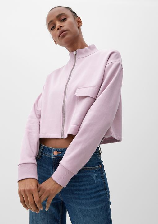 Produktbild s.Oliver Sweatshirt Jacke Sweatjacke im Boxy Fit (S)