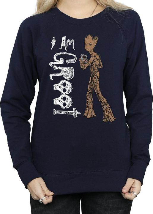 Actual product image Womens/Ladies Avengers Infinity War I Am Teenage Groot Sweatshirt (XXL)