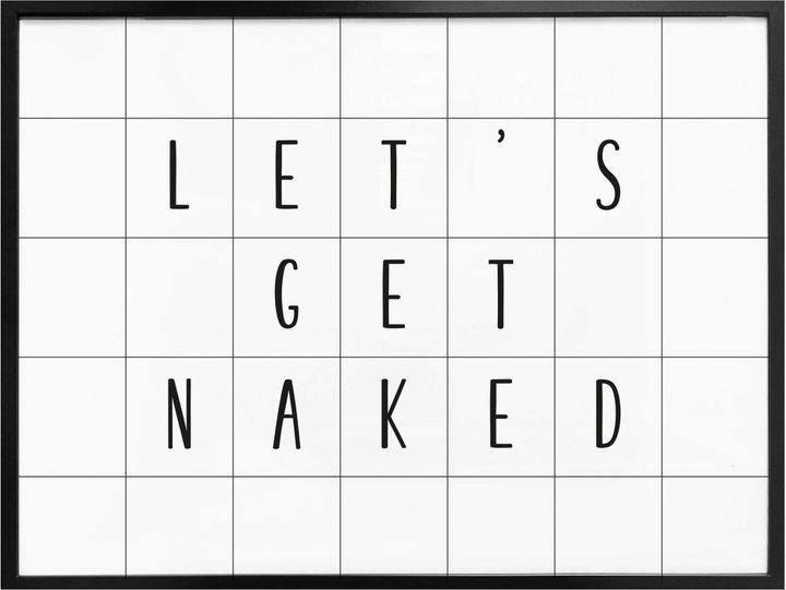 Actual product image Trenddeko with grid - let's get naked (100 x 80 cm)