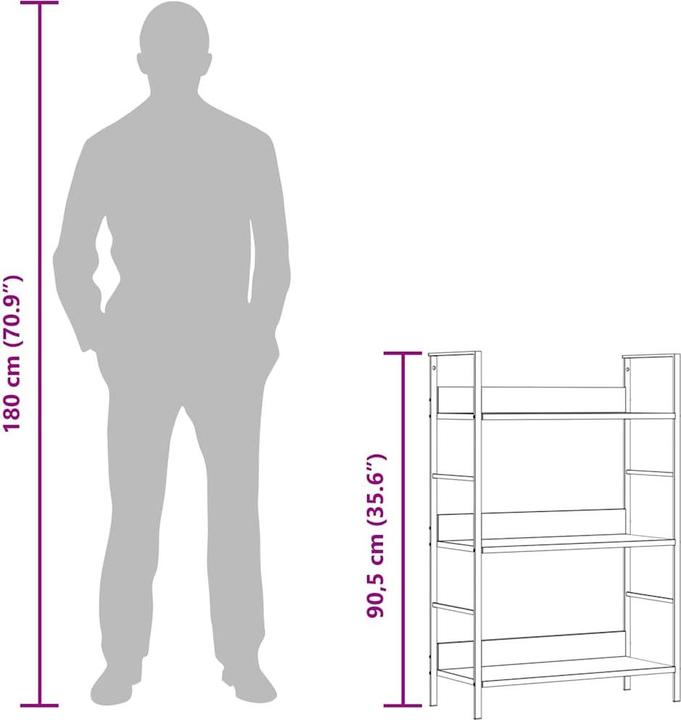 Actual product image vidaXL Regal (60 x 27,6 x 90,5 cm)