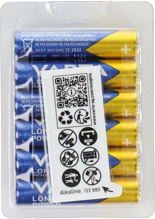 Immagine prodotto Varta Scatola di alimentazione LONGLIFE (12 pz., AAA, 1260 mAh)