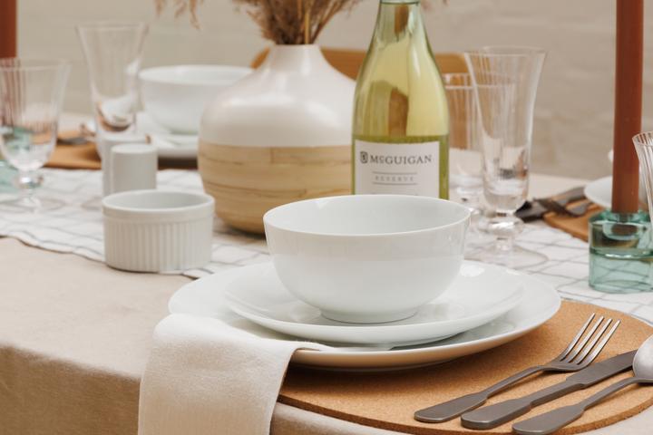 Actual product image Mikasa Chalk 12-Piece Porcelain Dinner Set, White (12 pcs.)