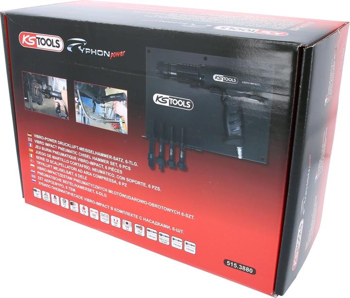 Actual product image KS Tools Vibro-Power pneumatic chisel hammer set. 6 pcs. 51 (Petrol)