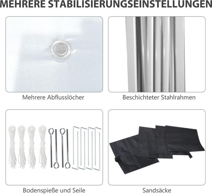 Immagine prodotto Outsunny Padiglione pieghevole (297 cm, 297 cm)