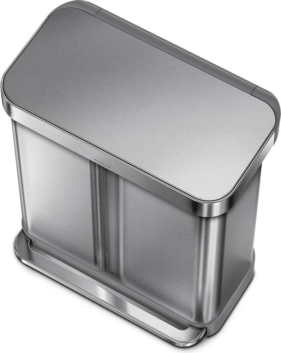 Actual product image Simplehuman Waste bin double chamber 58 l, brushed silver (58 l)