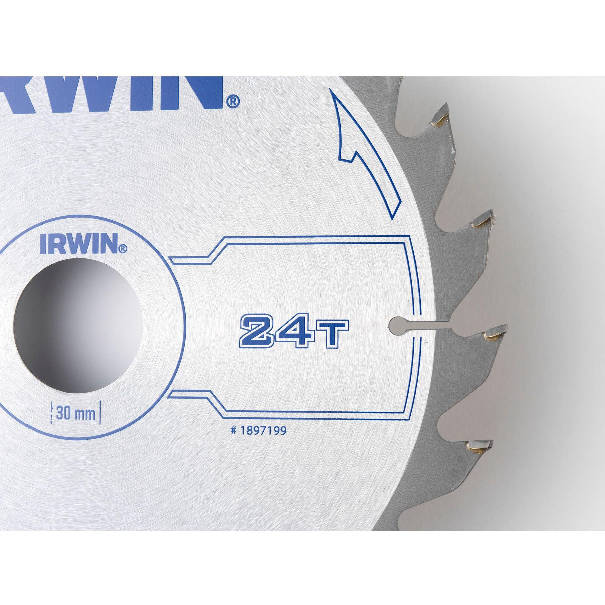 Thumbnail - Irwin, Sägeblatt, IRW1897199 190 x 30 mm, 24 Zähne Kreissägeblatt mit ATB Zahn Mahlgrössen