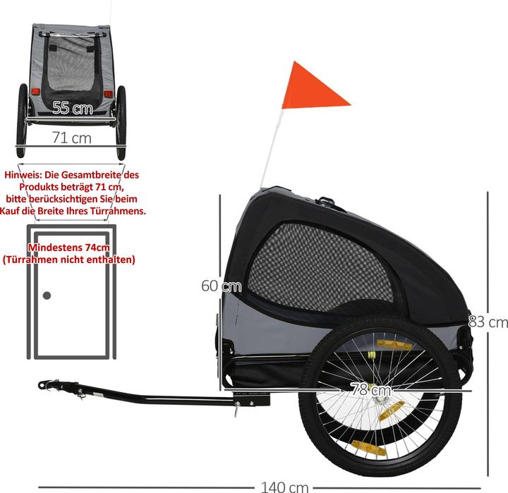 Immagine prodotto PawHut Rimorchio per cani