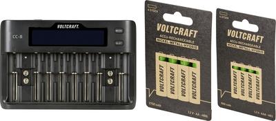 Actual product image Voltcraft IPC-3 + HR03 SE + HR6 SE Round cell charger LiIon, NiCd, NiMH 10440, 14500, 16340, 16650, 17355 (1 pcs., 10440, 14500, 16340, 16650, 17355, 17500, 17670, 18490, 18500, 18650, 22650, 26500, 26650, A, AA, AAA, RCR123A, Sub-C, Battery + charger)