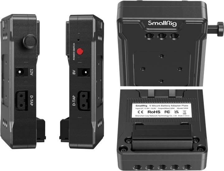 Produktbild SmallRig 3498 V Mount Battery Adapter Plate (Basic Version) with Dual Rod Clamp