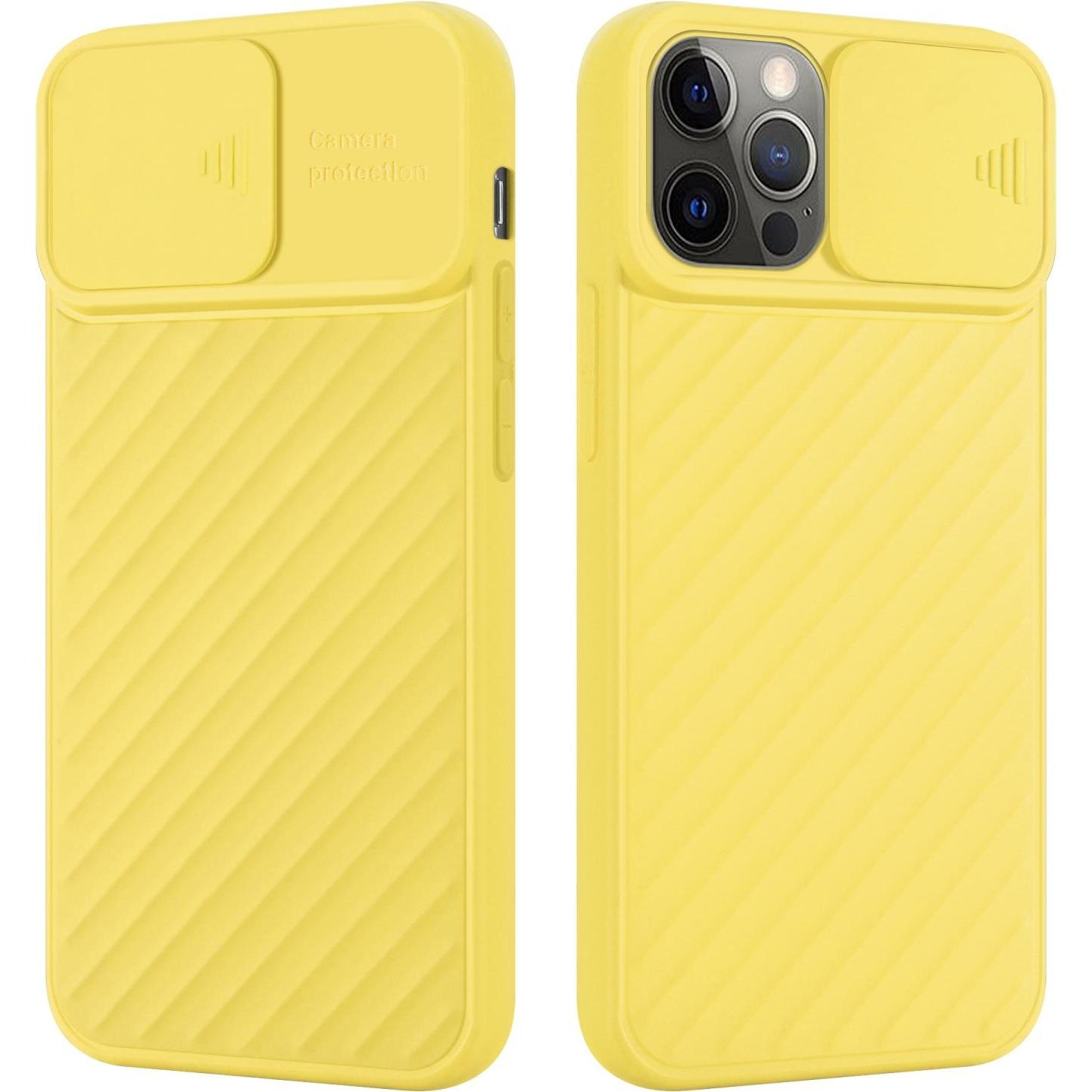 Cadorabo TPU Cover mit Kamera Schutz (Apple iPhone 12 Pro Max), Smartphone Hülle, Gelb