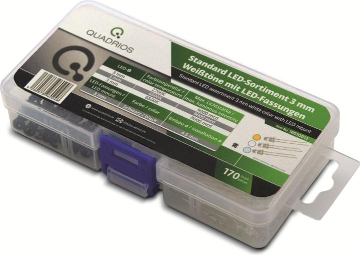 Quadrios Assortiment de LED blanc chaud, blanc froid 20 mA 3.0 V