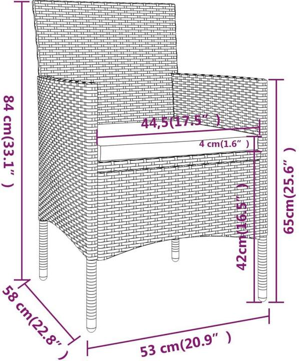 Produktbild vidaXL Garten Bistro Set (41.50 x 41.50 x 43 cm)