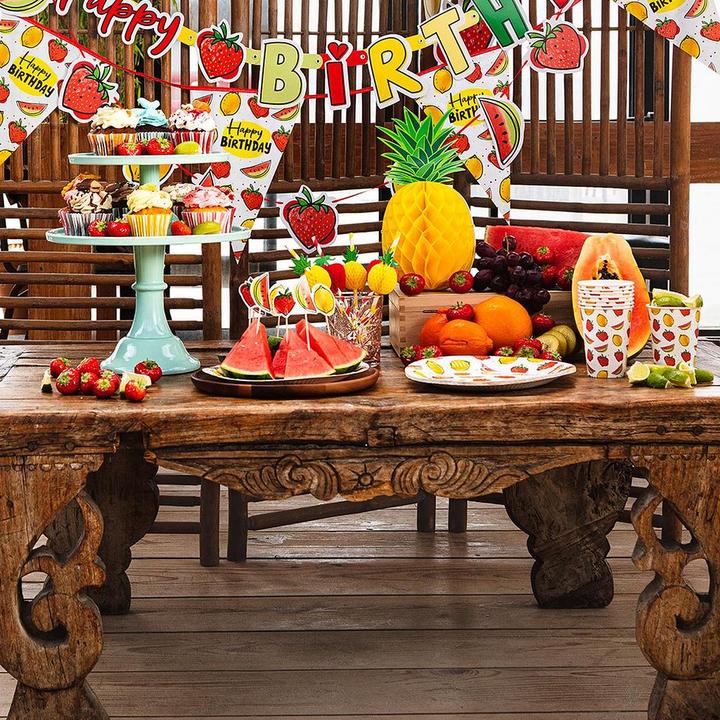 Actual product image Boland 6 paper straws fruit 2 assorted (20 cm) (6x)