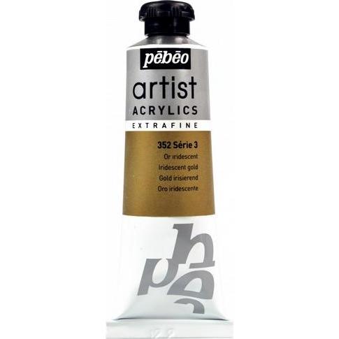 Pebeo, Künstlerfarbe + Bastelfarbe, Artist Acrylics Extrafein Acrylfarben (Gold Irisierend, 37 ml)