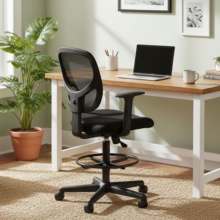 Produktbild Songmics Arbeitsdrehstuhl schwarz (55 - 75 cm)