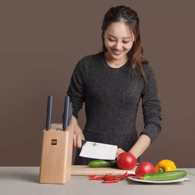 Immagine prodotto Huohou Set di coltelli da cucina 6 pezzi incl. blocco coltelli in legno