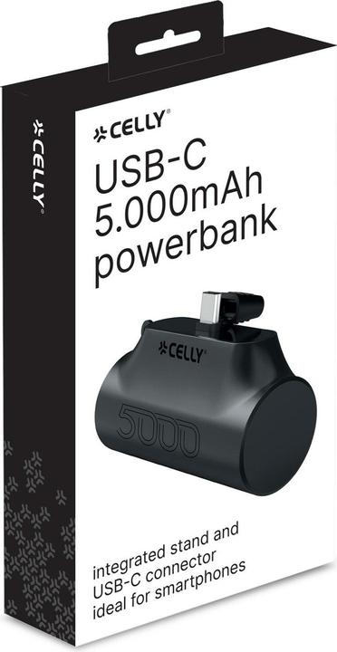 Immagine prodotto Celly PowerBank Compact Usb-C 5000mAh (5000 mAh, 10.50 W, 18.50 Wh)