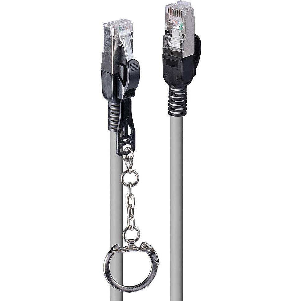 Lindy Cat., S/FTP, Security Network Cable, Grey (S/FTP, CAT6a, 2 m), Netzwerkkabel