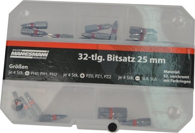 Produktbild Mannesmann Bitsatz, 32-tlg. (SL6, PZ1, PH2, PH0, PZ2, PH1, SL4, PZ0)