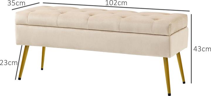 Image du produit Homcom Sitzbank Polyester, Schaumstoff Beige (35 cm)