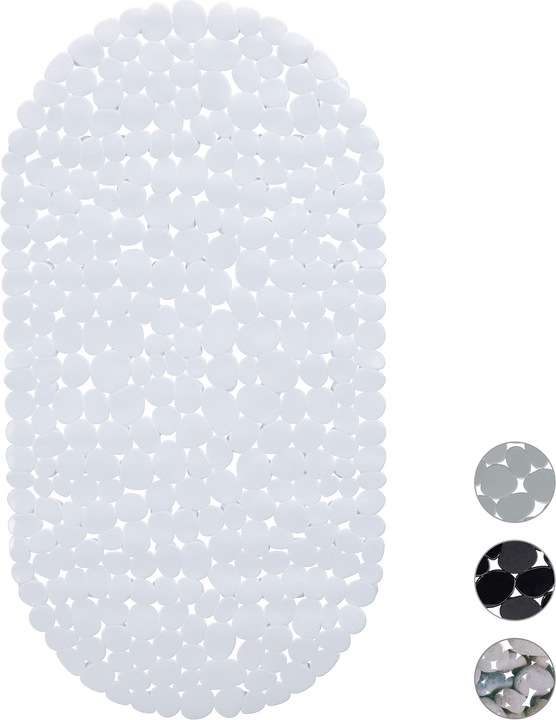 Actual product image Relaxdays Anti-Slip Bath Mat, Stone-look (36 x 68 x 0.5 cm)
