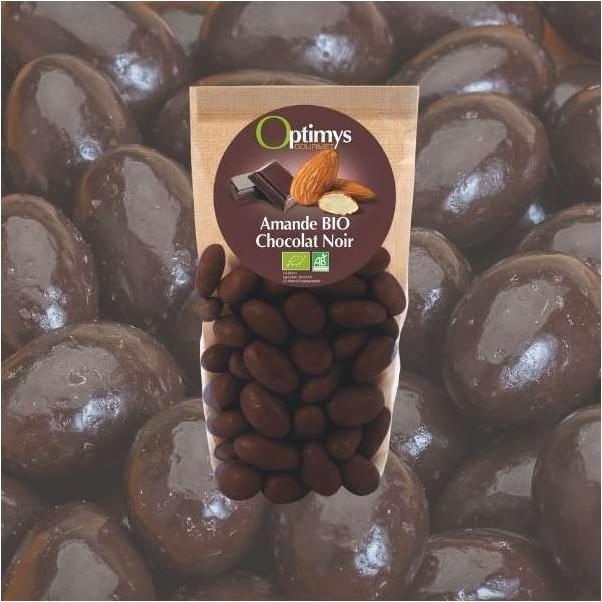 Actual product image Optimys Indulgence almonds dark chocolate organic (150 g)