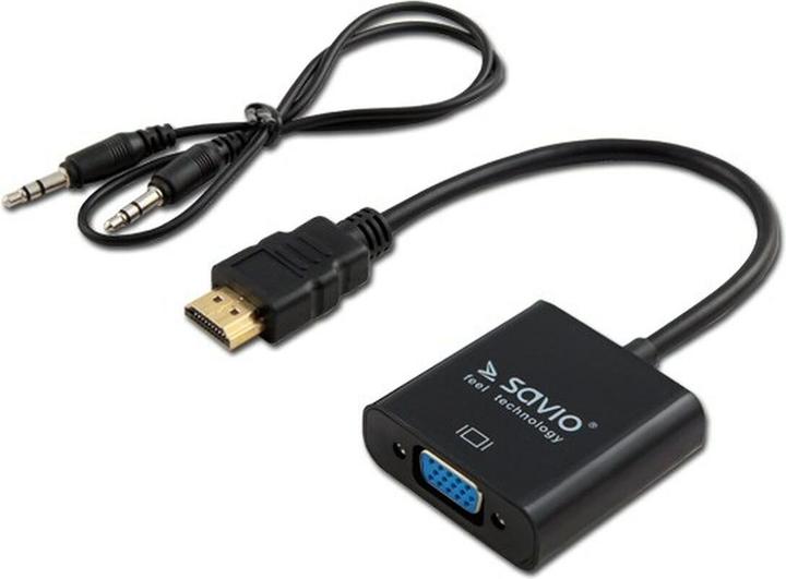Savio CL-23/B - video adapter - HDMI / (VGA, HDMI, 50 cm)
