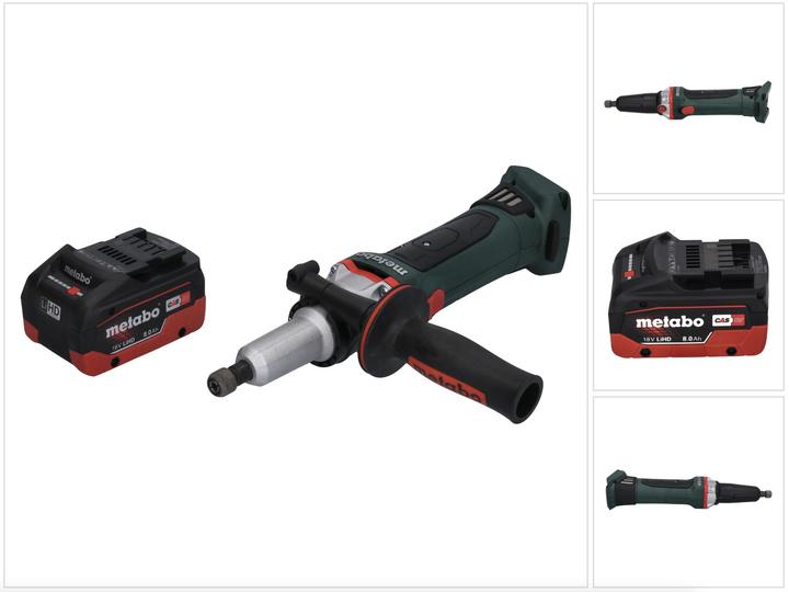 Produktbild Metabo GA 18 LTX G Akku Geradschleifer 18 V 6 mm + 1x Akku 8,0 Ah - ohne LadegerÃ¤t (Geradschleifer)