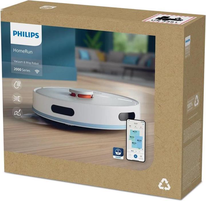 Actual product image Philips HomeRun 2000 Series Robot Vacuum with Mopping Function (6000 Pa, Wiping cloth)