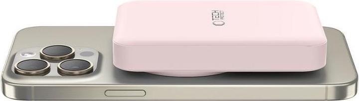 Actual product image Tech-Protect LifeMag PB11 Powerbank with MagSafe 10000mAh 15W USB-C port - pink + USB-C cable (10000 mAh, 15 W)