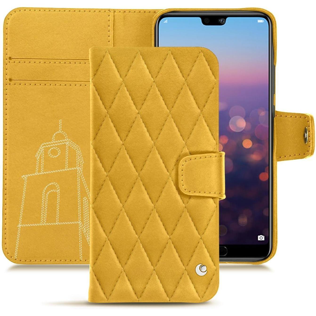 Noreve Lederschutzhülle Wallet (Huawei P20 Pro), Smartphone Hülle, Gelb