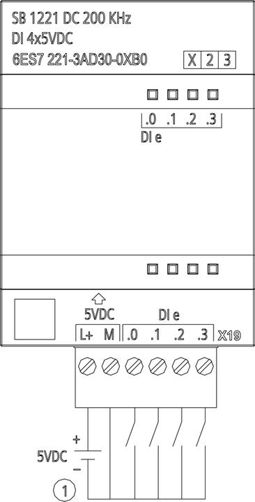 Produktbild Siemens SPS-Modul SIMATIC SB 1221 4DI 5Vdc