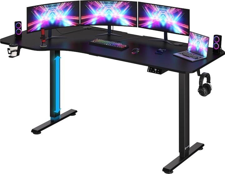Actual product image Casaria Desk with adjustable height (160 x 75 x 118 cm)