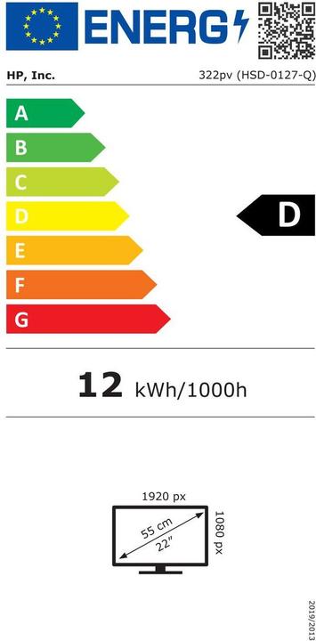 Energy Label HP Series 3 Pro 322pv (1920 x 1080 pixels, 21.45")