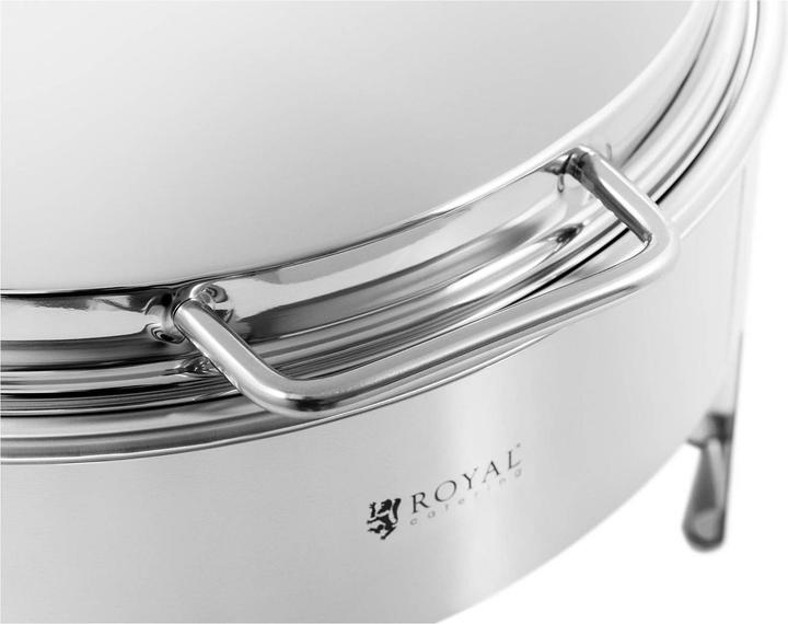 Actual product image Royal Catering Chafing Dish Warmhaltebehälter Rechaud rund 5,8 L 1 Brennstoffzelle