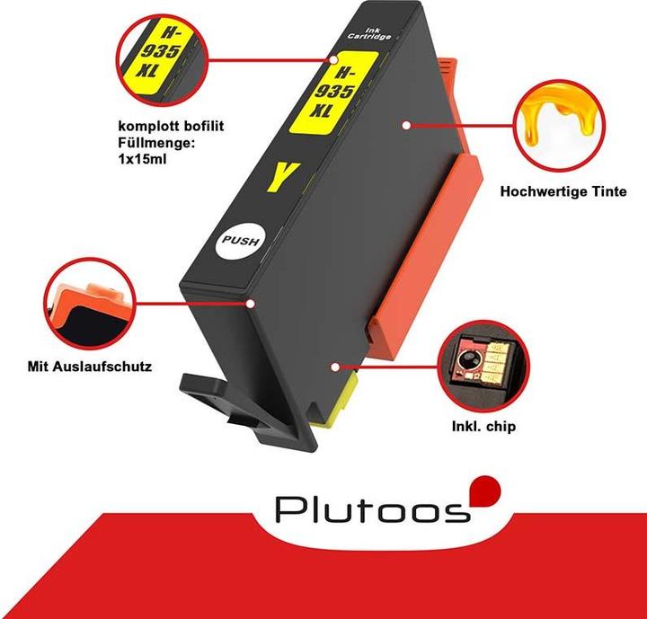 Produktbild Plutoos HP 935XL Patrone XXL kompatibel, Yellow C2P26AE (Y)