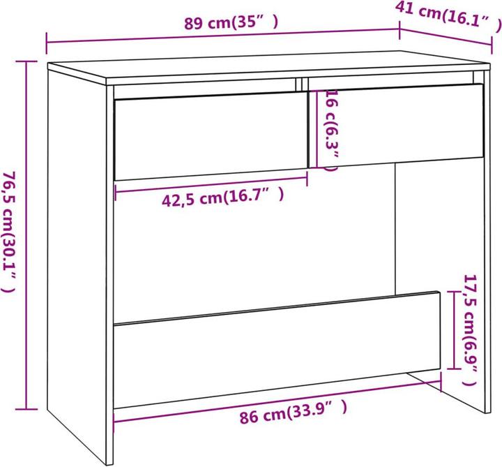 Image du produit vidaXL Konsolentisch (41 x 89 x 76.50 cm)