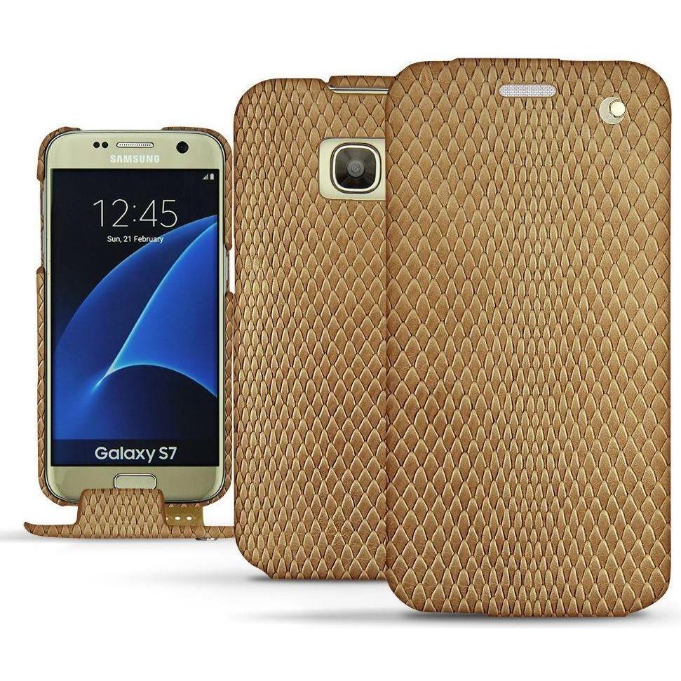 Noreve Lederschutzhülle vertikal (Samsung Galaxy S7), Smartphone Hülle, Beige
