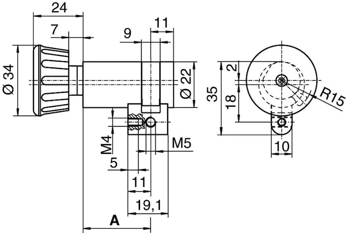 Actual product image Kaba Rotary knob half cylinder type 1514 D (Rotary knob cylinder, Half cylinder)
