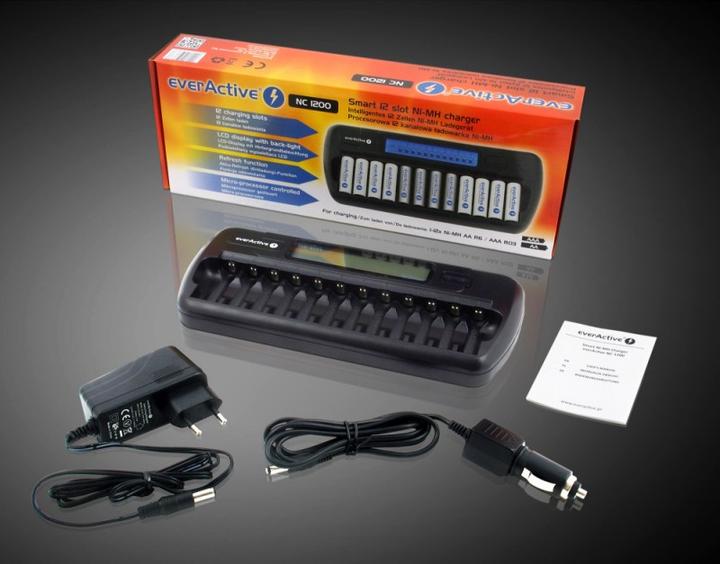 Image du produit Everactive 1-12 Chargeur de piles AA / AAA avec écran LCD (1 pcs, AAA, AA, Chargeurs sans batterie)
